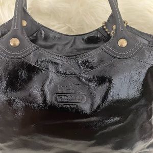 Patent leather Coach handbag